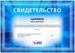 Цаликов Алан Олегович | Дипломы и сертификаты